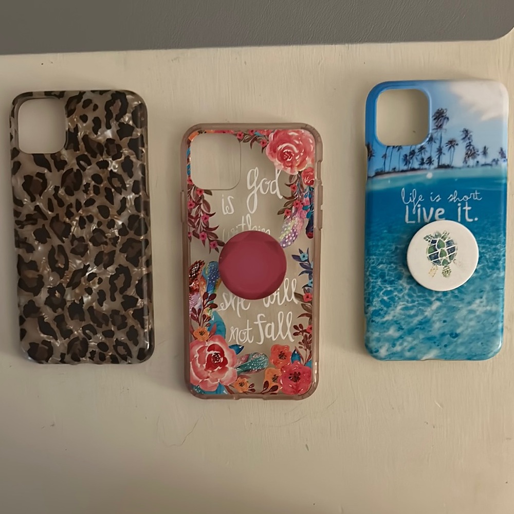 Stylish IPhone 11 ProMax Phone Case Set - Leopard, Floral, and Beach Designs